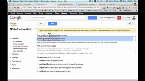 google groups making  email list group youtube