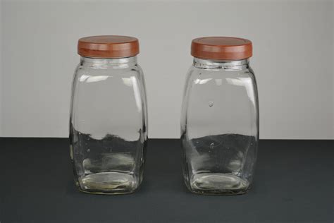 glass sweet jars with bakelite lid retro station