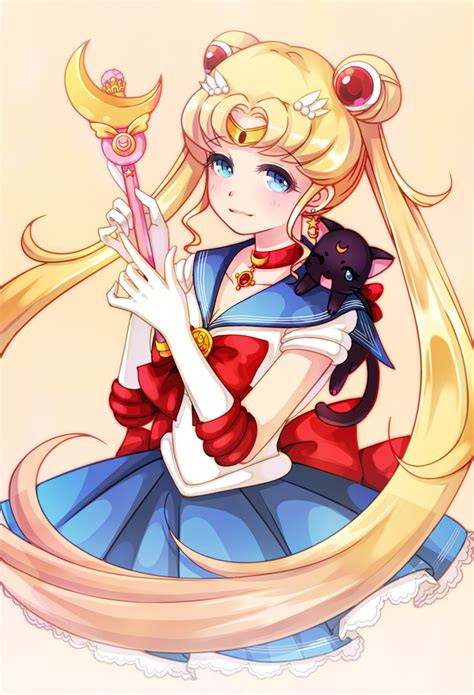 Tsukino Usagi Sailor Moon And Luna Bishoujo Senshi Sailor Moon