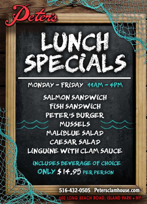 lunch specials long island eatery raw bar serving classic
