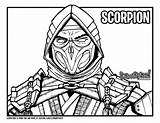 Scorpion Mortal Kombat Drawing Draw Coloring Tutorial Too sketch template