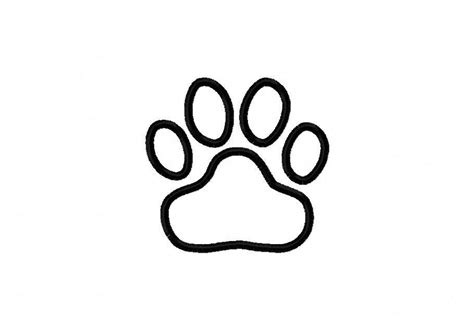 dog paw print outline sketch coloring page