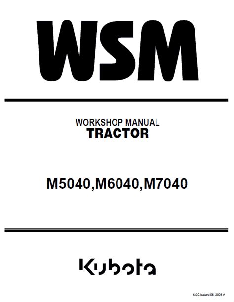 kubota    tractor workshop manual