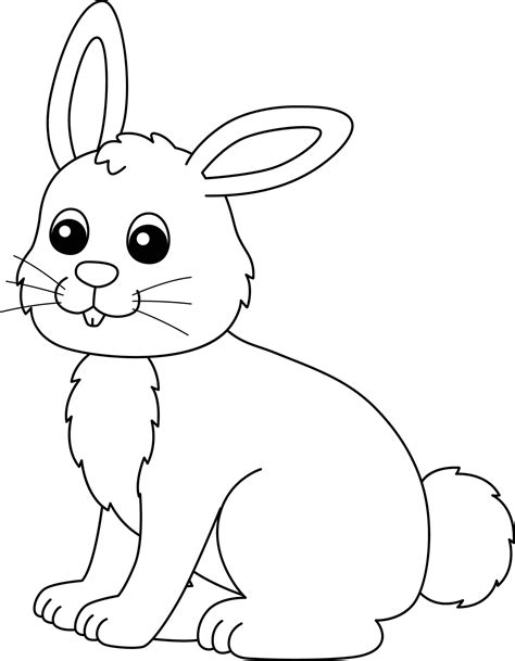 rabbit coloring page isolated  kids  vector art  vecteezy