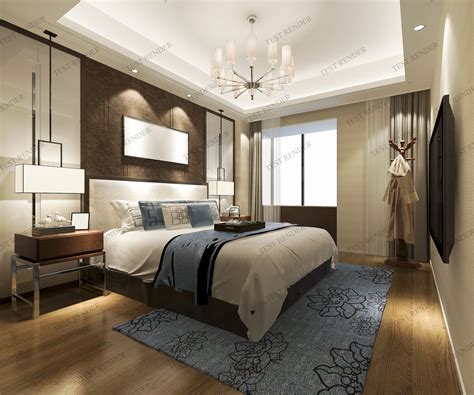 table luxury modern bedroom suite  hotel  cgtrader