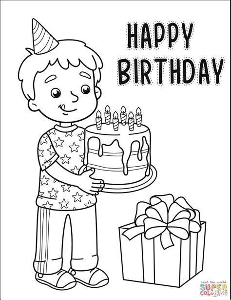 happy birthday boy coloring pages coloring home