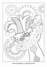 Coloring Pages Jester Getcolorings Mardi Gras sketch template