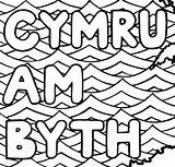 Cymru Byth Welsh Calm Therapy Coloring sketch template