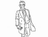 Man Coloring Uit Wearing Coloringcrew They sketch template