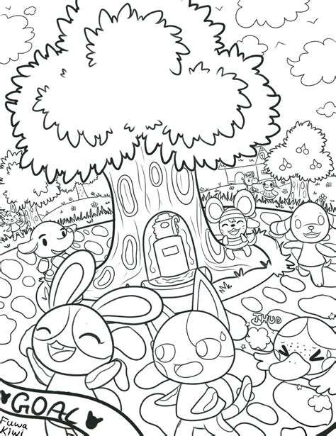 animal crossing coloring pages coloring home