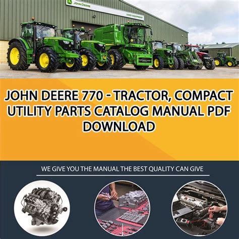 john deere  tractor compact utility parts catalog manual   service manual