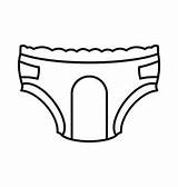 Adult Diapers Icon Style Outline Vector Vectorstock Vectors Illustration Stock sketch template
