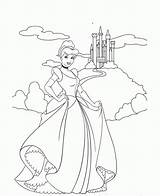 Coloring Cinderella Castle Cartoon Pages sketch template