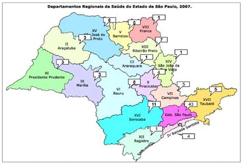 Mapa Do Estado De São Paulo Número De Profissionais