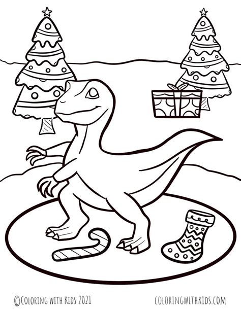 printable christmas dinosaur coloring pages