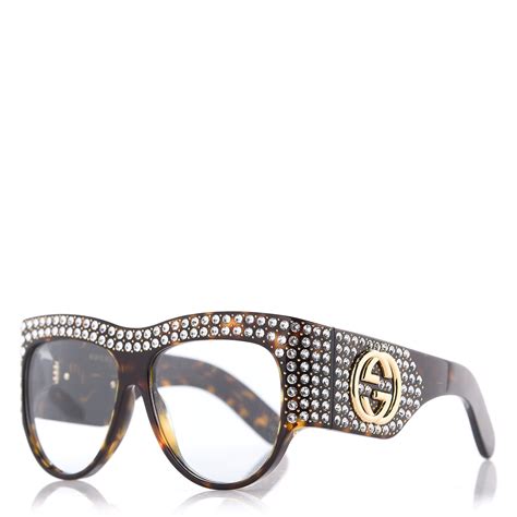 gucci acetate crystal oversize hollywood forever sunglasses gg0144s