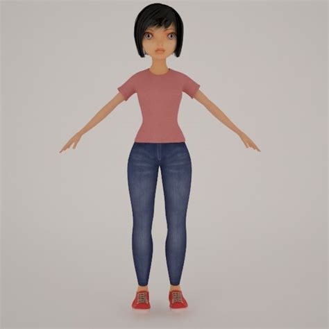 Girl Female Human 3d Model Turbosquid 1199298