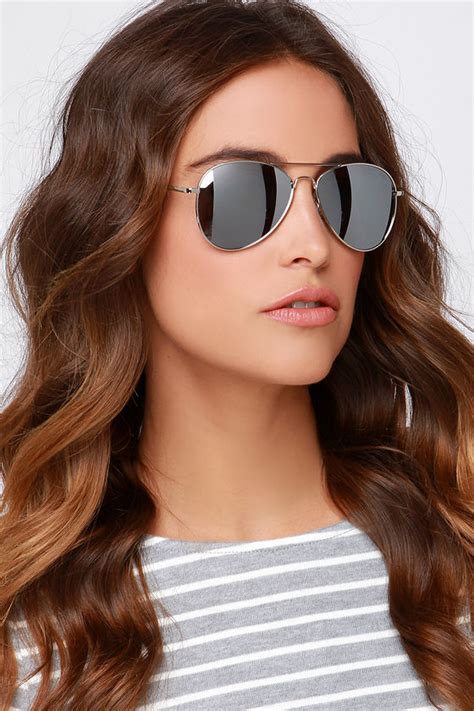 Silver Sunglasses Mirrored Sunglasses Aviator Sunglasses 13 00