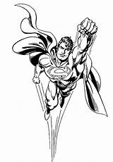 Superman Coloring Pages Flying Awesome Getdrawings Clipart Getcolorings sketch template