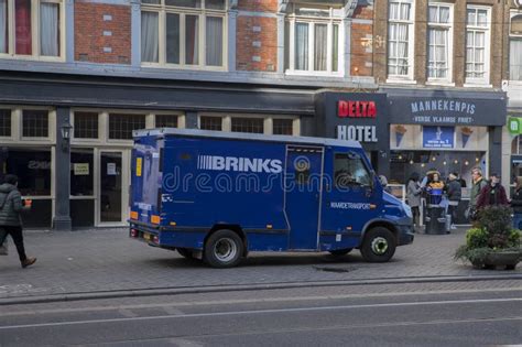brinks company truck  amsterdam  netherlands    editorial photo image  security