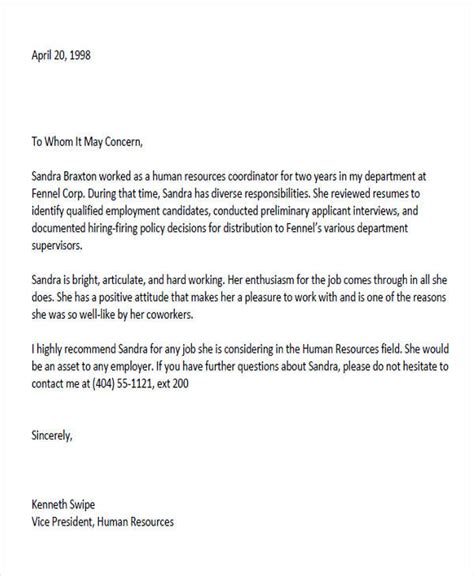 sample colleague recommendation letter templates  ms word