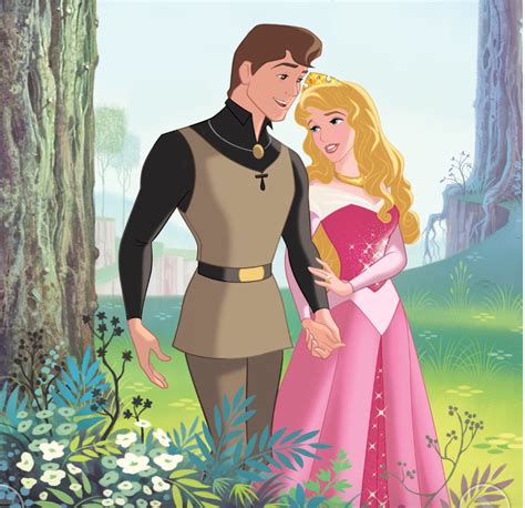 Princess Aurora And Prince Philip Walking In The Forest