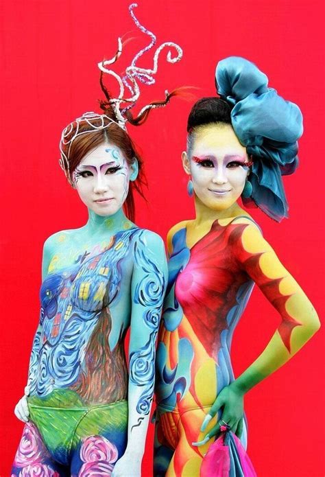 Hot New Style Body Painting Full Asian Woman Girl Body