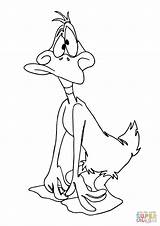 Daffy Pato Lucas Confundido Patolino Supercoloring Looney Tunes Droopy sketch template