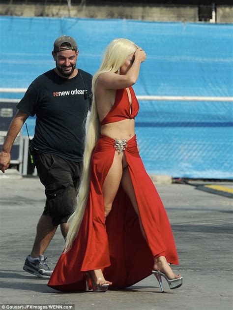 lady gaga strides onto the american horror story hotel set daily