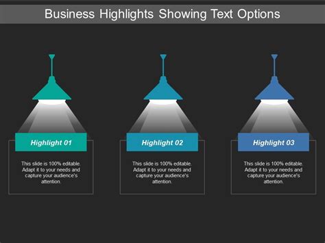 business highlights showing text options powerpoint