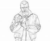 Grand Auto Theft Pages Coloring Printable Character Niko Template Bellic sketch template