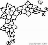 Coloring Pages Flower Border Flowers Easy Colouring Drawing Jasmine Frame Printable Borders Treehut Clip Designs Patterns Color Floral Set Printables sketch template