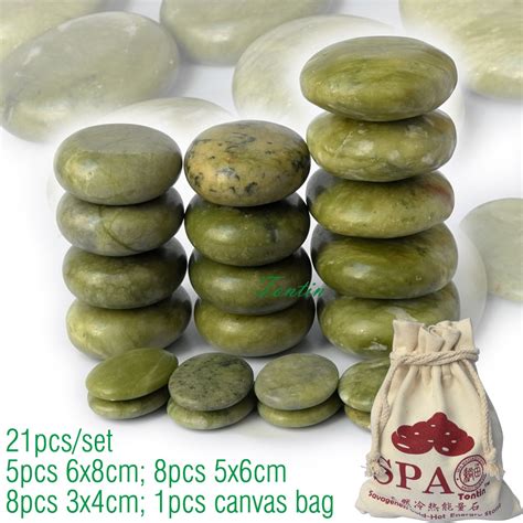 buy  pcsset green jade body massage hot stone