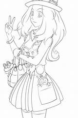 Pokemon Xy Serena Coloring Pages Lineart Deviantart Bonnie Template sketch template