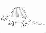 Dimetrodon Dinosaur Coloring Pages Color Online Coloringpagesonly sketch template