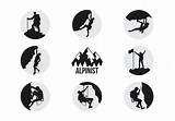 Vector Hiking Silhouettes Silhouette Climbers Hiker Clipart Alpinists Getdrawings Edit sketch template