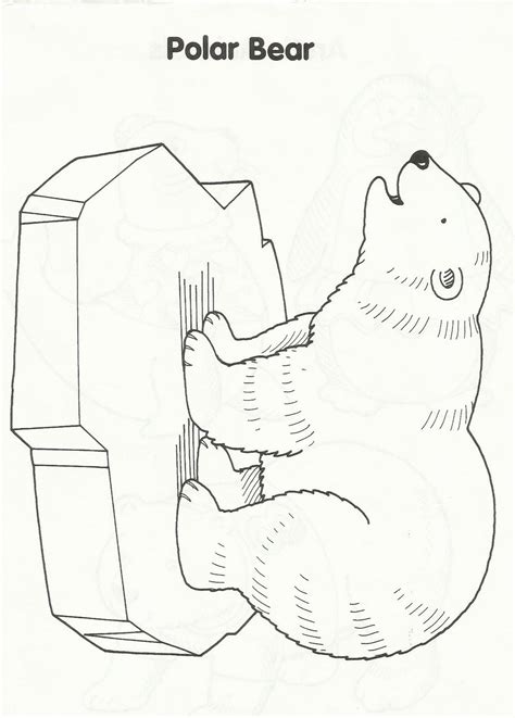 drawing   polar bear sitting  top   block  rock