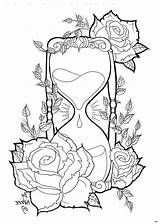 Hourglass Tattoo Drawing Pages Coloring Skull Broken Drawings Adult Tattoos Colouring Getdrawings Printable sketch template