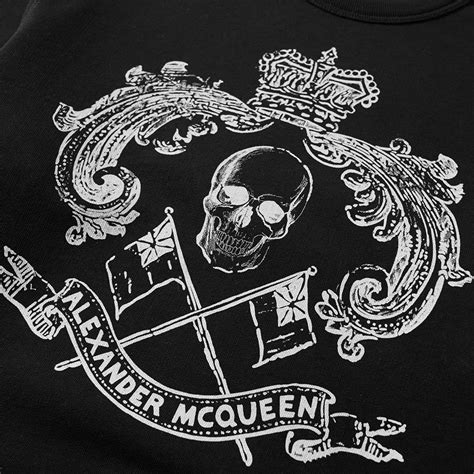 alexander mcqueen skull logo crew sweat black