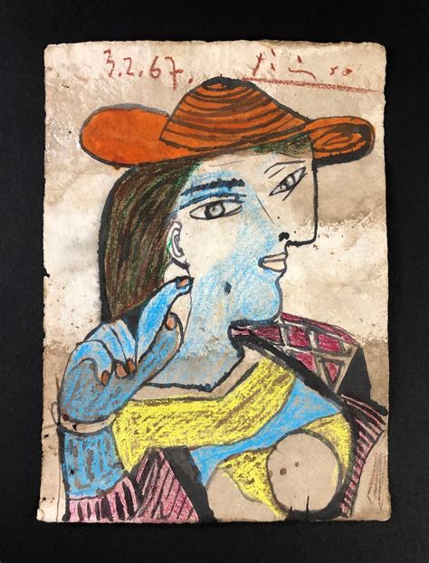 Sold Price Pablo Picasso 1881 1973 Mixed Media On Paper June 6