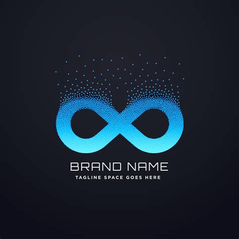 digital infinity logo design  florating particles