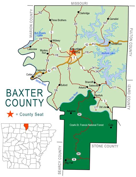 zz baxter county map encyclopedia  arkansas
