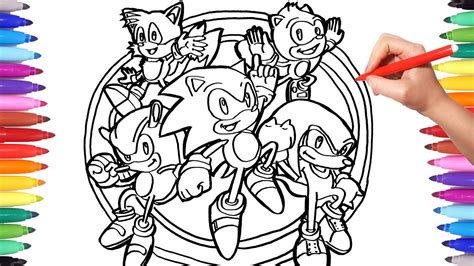 sonic  hedgehog coloring pages    draw sonic  friends