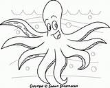 Coloring Octopus Pages Animals Animal Sea Drawing Print Baby Aquatic Kids Cute Printable Monsters Colouring Water Monster Preschoolers Draw Cartoon sketch template