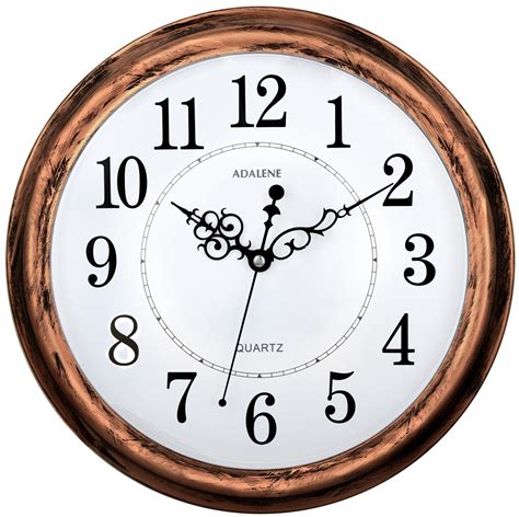 adalene   large  ticking silent wall clock decorative