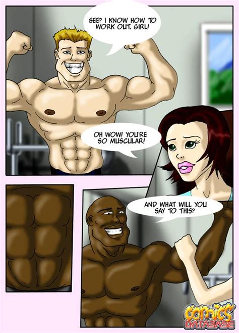 redheaded comics bitch sucking two muscle men`s cocks in the gym cartoon sex tube