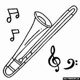Trombone Coloring Pages Alto Drawing Music Musical Thecolor Instruments Color Brass Instrument Colouring Clipartmag Trumpet sketch template
