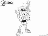 Splatoon Coloring Pages Inkling Girl Cool Mono Printable Kids Template Color sketch template