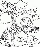 Coloring Zoo Pages Printable Kids Print Preschool Animals Coloring4free Visiting sketch template