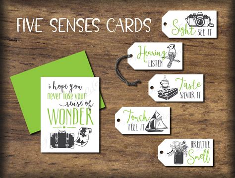 senses gift tags card instant  printable